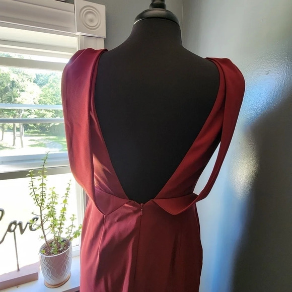 Dessy Collection Draped Backless Crepe Dress with Pockets - Style 3061 - Picture 6 of 6